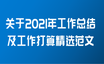 关于2021年工作总结及工作打算精选范文