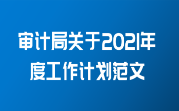 审计局关于2021年度工作计划范文