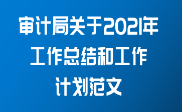 审计局关于2021年工作总结和工作计划范文